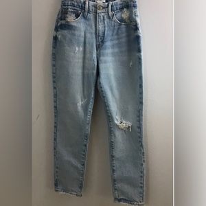 Good American distressed mom jean